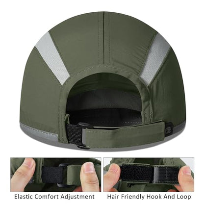 GADIEMKENSD Reflective Folding Outdoor Hat Unstructured Design UPF 50+ Sun Protection Sport Hats for Womens and Mens - color: Amy Green