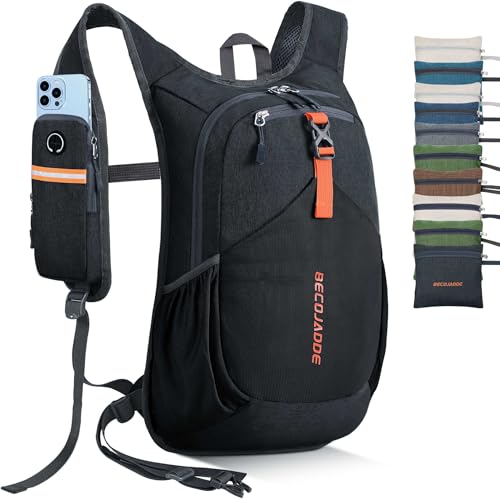 BECOJADDE 20L Small Hiking Backpack for Men Women Foldable Packable Back Pack Ultralight Hiking Daypack for Travel Camping Outdoor, Black - color: Black, size: 20L
