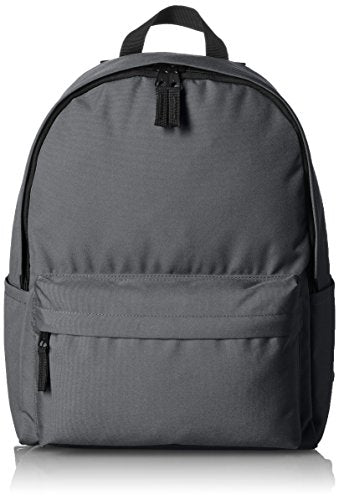 Amazon Basics Classic School Backpack with Multiple Compartments, Sturdy Construction, Adjustable Straps - Grey - color: Grey, size: 1-Pack