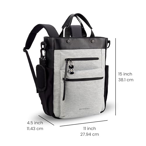 Sherpani Soleil, Anti Theft Convertible Backpack, 3 in 1 Tote, Crossbody Purse, 18L Travel Bag, Fits 13” Laptop (Sterling Lite) - color: Sterling - Lite