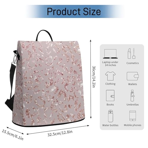 Leopard Print Pink Backpack Purse for Women Anti-Theft Bag Fashion Bags Ladies Shoulder Travel Bag - color: Leopard Print Pink, size: No Custom