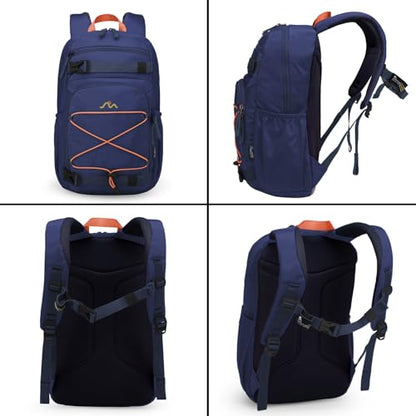 MOUNTAINTOP Kids Backpack for Boys Girls Elementary Kindergarten School Bag Lightweight Children Daypack - color: Navy Blue-15l, size: 15L