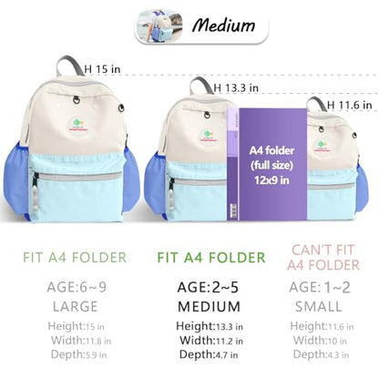 atgark Toddler Backpack for Boys 2-5: Preschool Kindergarten Backpack - 13" Daycare Backpack Fit A4 Folder - color: Blueberry, style: Ages 2-5 (13" H Fit A4 Folder)