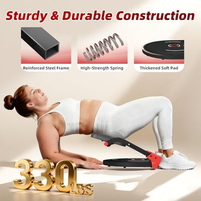 Mdeam Upgraded Sit Up Machine, Ab Workout Equipment, Ab Machine & Exercise Equipment with Flat Backrest & Massage Rollers for Home Gym, Sit Up Exercise Equipment with Angle Locking Accessory