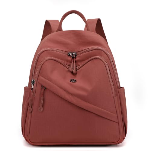 Backpack Purse for Women Ladies Nylon Bag Casual Daypack Travel Shopping Pack (C Style Wine Red) - color: C Style Wine Red