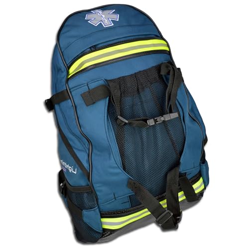 Lightning X First Responder EMT/EMS Backpack Stocked First Aid Supplies Kit B (Navy Blue) - color: Navy Blue Bag W/ Supplies