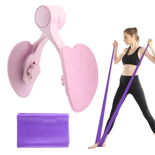 Pelvic Floor Muscle Trainer with Resistance Band, Hip & Pelvic Trainer Kegel Exerciser,Adjustable Inner Thigh Trainers Exercise Workout Equipment for Muscle Strengthening & Toning - color: Pink