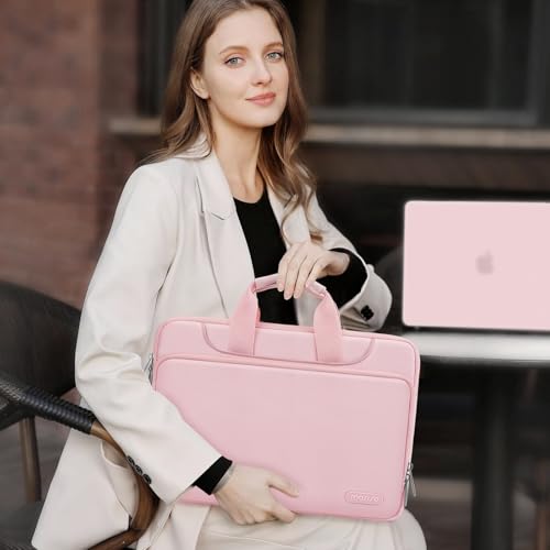MOSISO 360 Protective Laptop Bag 15.6 inch, 15-16 inch Computer Bag Compatible with MacBook Air 15 inch/Pro 16 inch, HP,Dell,Lenovo,Asus,Notebook, Laptop Carrying Case with Strap&Handle, Pink - color: Pink, size: 16 inch