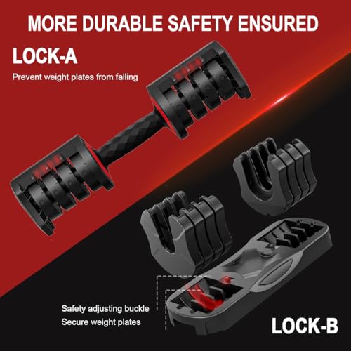VEICK Adjustable Dumbbell 25 lb – Quick Change Dial with Non Slip Handle & Tray Stand, Space Saving Home Gym Weights for Women Men Strength Training Workout - style: 25LBS-2PCS