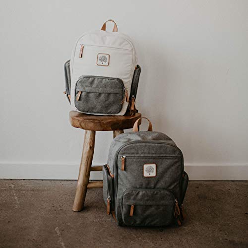 Parker Baby Diaper Backpack - Full Zip Diaper Bag with Insulated Pockets - Gray - color: Gray