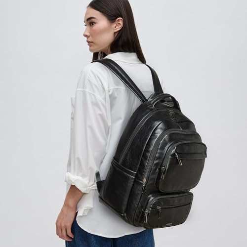 LATMAP Backpack For Women Men Vegan Leather Backpack Purse Shoulder Bookbag 17 16 15.6 Inch Laptop Bag Handbags For Travel Work College Large Black - color: Black