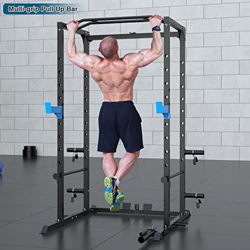 ULTRA FUEGO Power Cage, Multi-Functional Power Rack with J-Hooks, Dip Handles, Landmine Attachment and Optional Cable Pulley System for Home Gym - size: Power Cage Only