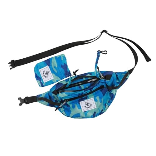 4Monster Hiking Waist Packs Portable,Water Resistant Fanny Bag with Adjustable Strap,Lightweight Crossbody Chest Bag Slim Bag - color: Navy Blue