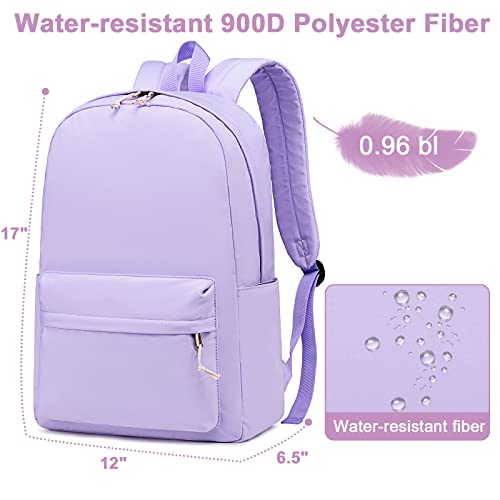 Bluboon School Backpack for Teen Girls Women Laptop Backpack College Bookbags Middle School Travel Work Commuter Back Pack（Lavender） - color: Light Purple