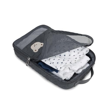 Baby Diaper Bag Organizer Pouches - 2 Pack Waterproof Pod Hanging Diaper Bag Cute Bear Mesh Bag Reusable, Washable or Baby Cloth Diapers - color: White&Black