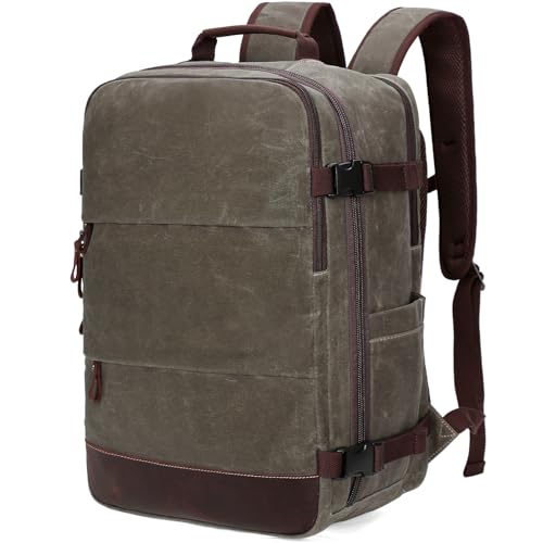 BOVIP Travel Backpack for Men, Carry On Backpack, Flight Approved Personal Item, 18.4 inch Laptop Backpack, Light Green - color: Light Green, size: 18.4 inch