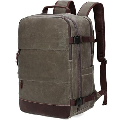 BOVIP Travel Backpack for Men, Carry On Backpack, Flight Approved Personal Item, 18.4 inch Laptop Backpack, Light Green - color: Light Green, size: 18.4 inch