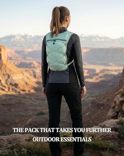 Small Lightweight Hiking Backpack, 3D Breathable Mesh Backpack with Water Bottle & Phone Pockets, Travel Daypack for Men Women, Cycling & City Tour - color: Light Green