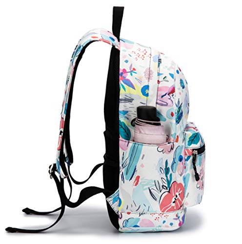 Kinmac Water Resistant Laptop Travel Outdoor Backpack with USB Charging Port for 13 inch 14 inch and 15.6 inch Laptop (Flowers) - color: Flowers