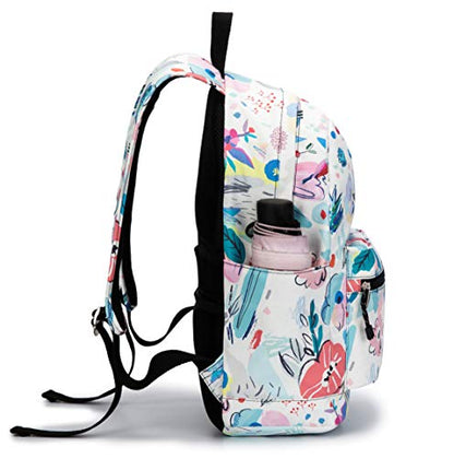 Kinmac Water Resistant Laptop Travel Outdoor Backpack with USB Charging Port for 13 inch 14 inch and 15.6 inch Laptop (Flowers) - color: Flowers