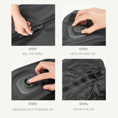 reeyee 20L Vacuum Compression Bag for Travel, Rechargeable Pump, 1 Pack - color: Gray