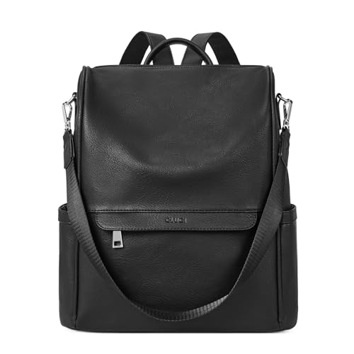 CLUCI Womens Backpack Purse PU Leather Anti-theft Fashion Designer Travel Bag Ladies Shoulder Bags | Purse - color: Top Zip-7 Black