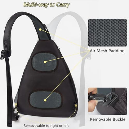 SUKRY Pickleball Bag Sling backpack with Water Bottle Holder for Men and Women Pickle ball Accessories Water-Resistant Sprot Bag - color: Grey