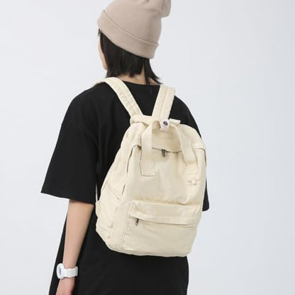 MaxxCloud Vintage Canvas Backpack Purse Tote Satchel Hiking Daypack Travel Bag Handbag Rucksack (583 beige)