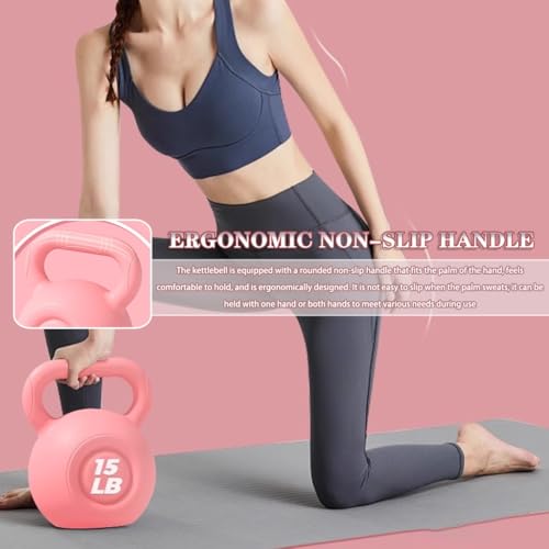 Kettlebell Weights Women's Fitness Shaping Kettle Ball, Home Strength Training Equipment, No Damage to The Floor, Slimming Arms/Swinging/Squatting(Yellow,5LB)
