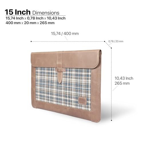 Londo Leather Sleeve Compatible with MacBook Pro 16 & MacBook Pro 15 Inch (M5, M4, M3, M2, M1, Pro, Max), Premium Top Grain Leather Laptop Bag, 2020 to 2026 Models - color: Mink, size: 15-16 inches