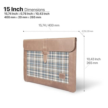 Londo Leather Sleeve Compatible with MacBook Pro 16 & MacBook Pro 15 Inch (M5, M4, M3, M2, M1, Pro, Max), Premium Top Grain Leather Laptop Bag, 2020 to 2026 Models - color: Mink, size: 15-16 inches