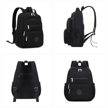 Sisipoet Mini Backpack for Women, 2pcs Small Backpack for Ladies Bookbag Purse for Women with Handy Wallet and Luggage Strap, Black - color: Black