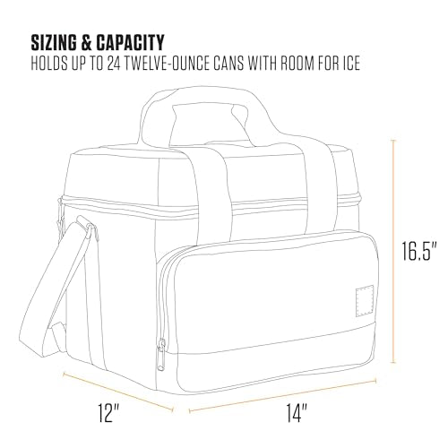 Carhartt Insulated Two Compartment Cooler, Durable Water Repellent Material W/Front Zippered Pocket for Camping, Beach & Travel - color: Gravel, style: 24 Can