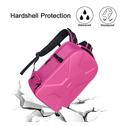MOSISO Camera Backpack, DSLR/SLR/Mirrorless Photography Camera Bag 15-16 inch Waterproof Hardshell Case with Tripod Holder&Laptop Compartment Compatible with Canon/Nikon/Sony, Rose Red - color: Rose Red