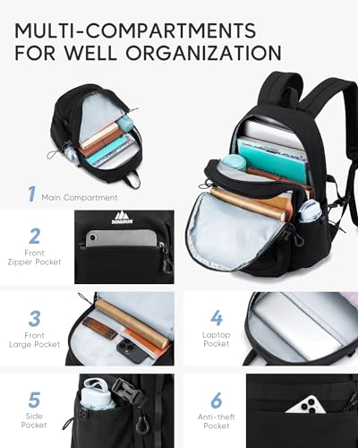 40x30x15cm Personal Item Bag 16x12x6 Travel Backpack Flight Approved with Anti-Theft Pocket Water-resistant Casual Daypack for Weekender Business Hiking, Black - color: Black