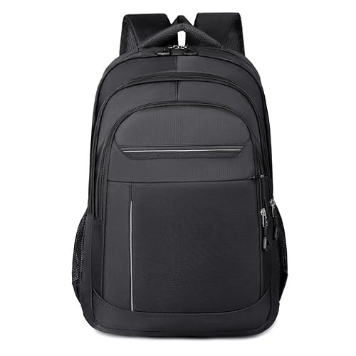 Large Capacity Travel Laptop Backpack, durable and lightweight, 4 compartments, waterproof front, breathable back (black) - color: Black
