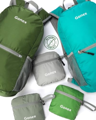 Gonex Packable Daypack Backpack 20L Lightweight Foldable Travel Bag - color: Light Grey
