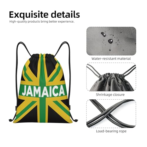 Jamaican Flag Jamaica Drawstring Bags Backpack Bag Sport Gym Sack String Bag Yoga Dance Travel Bag For Men Women - color: Black44