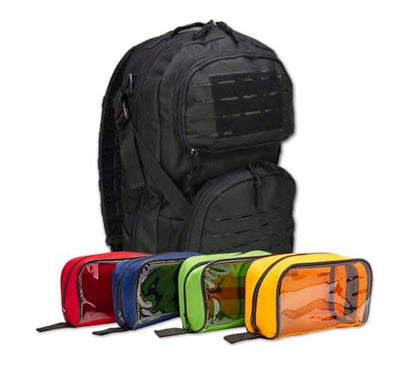 Lightning X Stocked Modular Trauma & Bleeding First Aid Responder Medical Backpack + Kit - Black - color: Black