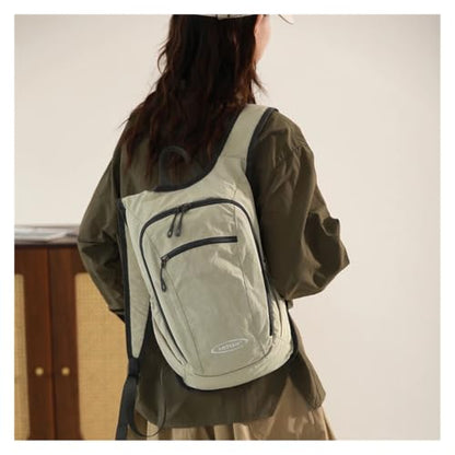 Daypack Unisex Casual Backpack With Large Capacity, Foldable, Lightweight, Durable Outdoor Hiking(Green) - color: Green