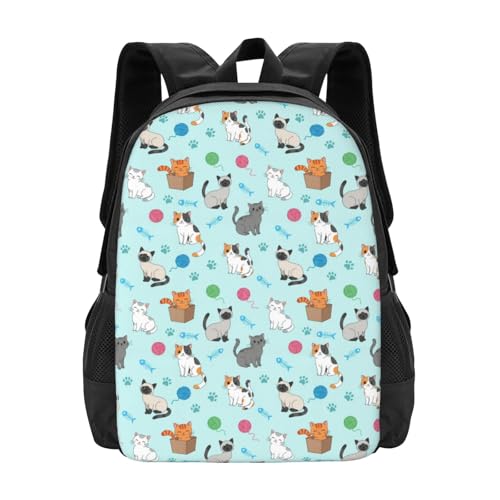 Lightweight Polyester Daypack Cut Cats, Anti Theft Large Capacity Travel Hiking Backpack Unisex Carry On Bag for Outdoor Commute Business Use - color: Design (1021)