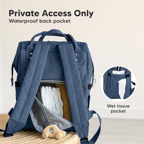 KeaBabies Baby Diaper Bag Backpack - Large Baby Bag for Boys, Girls, Waterproof Multi Function Travel Diaper Backpack with Changing Pad, Durable Travel Essentials for Moms and Dads (Navy Blue) - color: Navy Blue