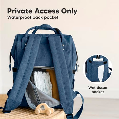 KeaBabies Baby Diaper Bag Backpack - Large Baby Bag for Boys, Girls, Waterproof Multi Function Travel Diaper Backpack with Changing Pad, Durable Travel Essentials for Moms and Dads (Navy Blue) - color: Navy Blue