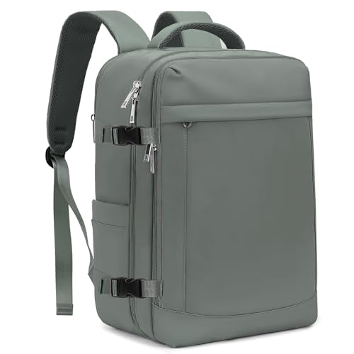 Lossga for Spirit Airlines Personal Item Bag 18x14x8 Inches Travel Bag Mens Travel Backpack for Women Fit Up to 17 inch Weekender Bags With Usb Charging Port Carry on Flight Approved - color: Green