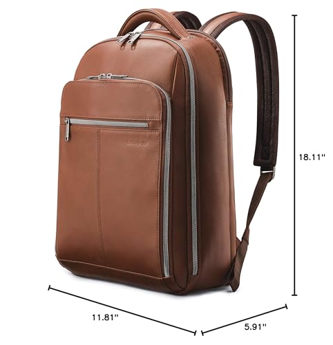 Samsonite Classic Leather Backpack, Cognac , One Size - color: Cognac, size: One Size