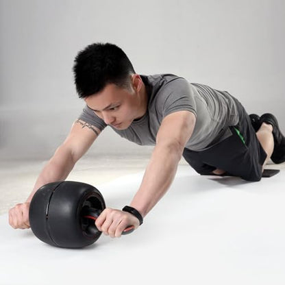 Abs Roller Wheel - Ab Exercise, Core Trainer | Automatic Rebound Fitness Gear for Strengthening Muscles Workout Equipment Quiet Home Gym for Men Women Upper Body Shaping Tone Balance Stability