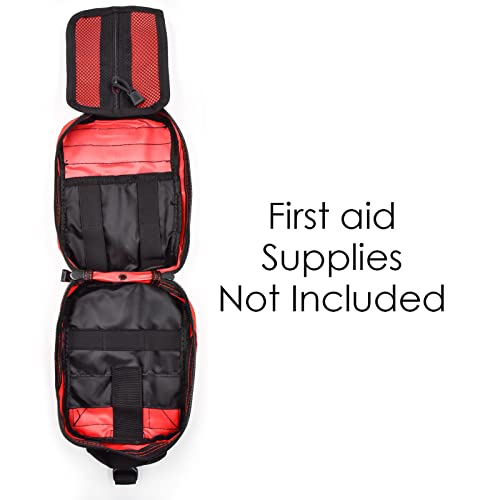 First Aid Pouch 1000D Nylon Tactical Molle Tear Away Medical Pouch Empty Utility Pouch for Outdoor Activities Medical Supplies Camping Hiking Travel,Bag Only - color: Red