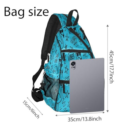 Pickleball Bag for Women & Men – Lightweight Sports Backpack with Paddle Compartments, Dual Carry Modes, Detachable Zippered Strap, Brown Leopard, Great Gift Option for Players - color: Blue