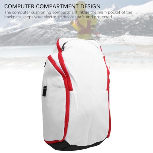 Basketball Backpack, Large Capacity Backpack with Laptop Compartment Dry Segregation Lightweight Sports Backpack for Exercise Ball Compartment - color: White Red