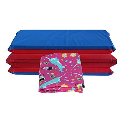 KinderMat 1.5" Thick + PBS Kids Kinderbundle - 1 Washable Cover, Special Edition - Narwhal Expedition - Regular, Sheet is 47" x 22", Great for Daycare & Family Households - color: Narwhal Expedition Bundle 1.5 Inch